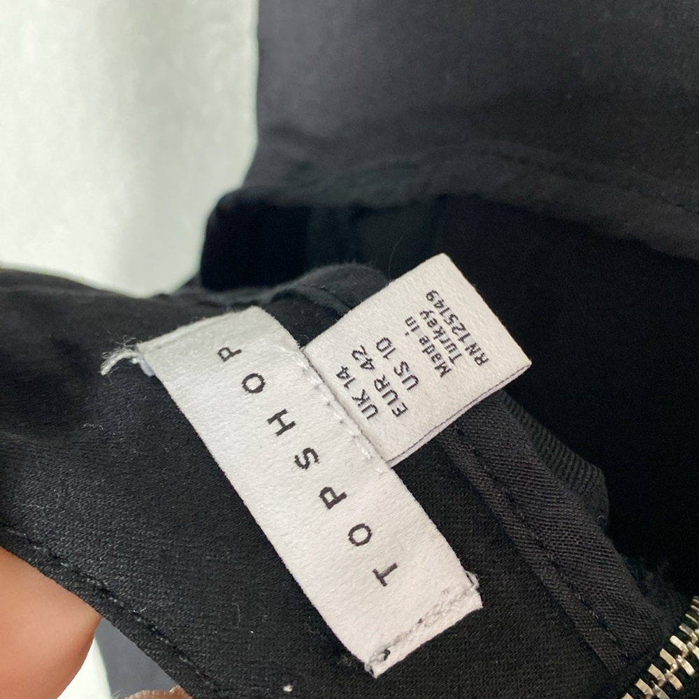 Topshop black asymmetric shoulder dress - Picture 7 of 7